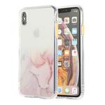 For iPhone XS Max Marble Pattern Glittery Powder Shockproof TPU Case with Detachable Buttons(Pink)