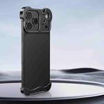 For iPhone 17 Pro Frameless Metal Corner Pad Phone Case with Lens Film(Black)