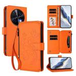 For Huawei nova 12i 4G / 13i  4G Butterfly Love Flower Multi-card Zipper Wallet Leather Phone Case(Orange)