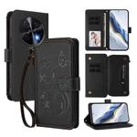 For Huawei nova 12i 4G / 13i  4G Butterfly Love Flower Multi-card Zipper Wallet Leather Phone Case(Black)