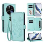 For Huawei nova 12i 4G / 13i  4G Butterfly Love Flower Multi-card Zipper Wallet Leather Phone Case(Mint Green)
