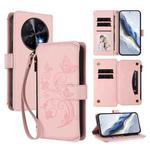 For Huawei nova 12i 4G / 13i  4G Butterfly Love Flower Multi-card Zipper Wallet Leather Phone Case(Pink)