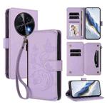 For Huawei nova 12i 4G / 13i  4G Butterfly Love Flower Multi-card Zipper Wallet Leather Phone Case(Light Purple)