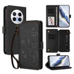 For Huawei Mate 70 Butterfly Love Flower Multi-card Zipper Wallet Leather Phone Case(Black)