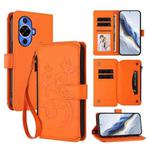 For Huawei nova 12S 4G / 11 4G / 5G Butterfly Love Flower Multi-card Zipper Wallet Leather Phone Case(Orange)