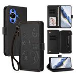 For Huawei nova 12S 4G / 11 4G / 5G Butterfly Love Flower Multi-card Zipper Wallet Leather Phone Case(Black)