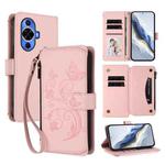 For Huawei nova 12S 4G / 11 4G / 5G Butterfly Love Flower Multi-card Zipper Wallet Leather Phone Case(Pink)