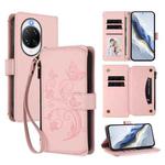 For Huawei nova 14 Ultra Butterfly Love Flower Multi-card Zipper Wallet Leather Phone Case(Pink)