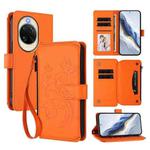 For Huawei nova 14 5G Butterfly Love Flower Multi-card Zipper Wallet Leather Phone Case(Orange)