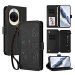For Huawei nova 14 5G Butterfly Love Flower Multi-card Zipper Wallet Leather Phone Case(Black)