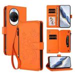 For Huawei nova 14 Pro 5G Butterfly Love Flower Multi-card Zipper Wallet Leather Phone Case(Orange)