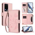 For Honor GT 5G Butterfly Love Flower Multi-card Zipper Wallet Leather Phone Case(Pink)