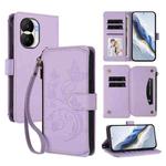 For Honor X40i 5G Butterfly Love Flower Multi-card Zipper Wallet Leather Phone Case(Light Purple)