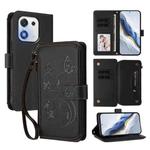 For Honor X70i 5G Butterfly Love Flower Multi-card Zipper Wallet Leather Phone Case(Black)