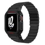 For Apple Watch Series 10 46mm xDfind Magnetic Silicone Watch Band with Integrated Watch Cover(Black)