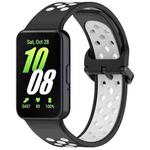 For Samsung Galaxy Fit 3 xDfind Two Color Silicone Breathable Watch Band(Black White)