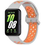 For Samsung Galaxy Fit 3 xDfind Two Color Silicone Breathable Watch Band(Grey Orange)