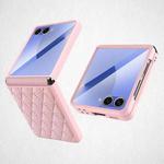 For Samsung Galaxy Z Flip7 5G Integrated Full Coverage Diamond Texture Phone Case(Pink)