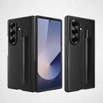 For Samsung Galaxy Z Fold7 5G Integrated Litchi Skin Phone Case With Pen Slot, Without Pen(Black)
