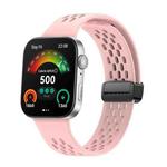 For Huawei Watch Fit4 Pro / Fit4 / Fit3 xDfind Hole Style Magnetic Black Buckle Silicone Watch Band(Pink)
