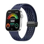 For Huawei Watch Fit4 Pro / Fit4 / Fit3 xDfind Hole Style Magnetic Black Buckle Silicone Watch Band(Midnight Blue)