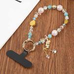 Koi Bead Chain Universal Phone Anti-lost Crystal Beads Charm Strap(Pink)