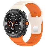 For Samsung Galaxy Watch Ultra/Ultra 2025 xDfind Round Dots Silver Stud Buckle Silicone Watch Band(Orange Starlight)
