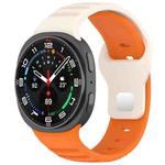 For Samsung Galaxy Watch8 / 8 Classic xDfind Round Dots Silver Stud Buckle Silicone Watch Band(Orange Starlight)