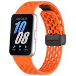 For Samsung Galaxy Fit3 xDfind Hole Style Magnetic Black Buckle Silicone Watch Band(Orange)