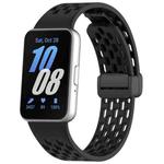 For Samsung Galaxy Fit3 xDfind Hole Style Magnetic Black Buckle Silicone Watch Band(Black)