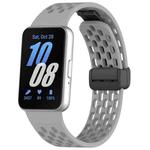 For Samsung Galaxy Fit3 xDfind Hole Style Magnetic Black Buckle Silicone Watch Band(Grey)