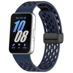 For Samsung Galaxy Fit3 xDfind Hole Style Magnetic Black Buckle Silicone Watch Band(Midnight Blue)
