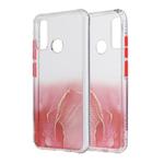 For Huawei P Smart 2020 Marble Pattern Glittery Powder Shockproof TPU Case with Detachable Buttons(Red)