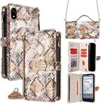 For ZTE Kantan Sumaho 4 A402ZT Crossbody Handle Snake Texture Leather Phone Case(White)