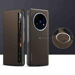 For vivo X Fold5 SULADA Kevlar 600D Texture Smart Window Leather Phone Case(Brown)