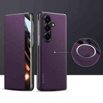 For Samsung Galaxy Z Fold7 5G SULADA Kevlar 600D Texture Smart Window Leather Phone Case(Purple)