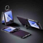 For Samsung Galaxy Z Flip6 SULADA 600D Kevlar Texture PC Shockproof Phone Case with Rng Holder(Purple)