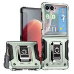 For Samsung Galaxy Z Flip7 Non-slip Shockproof Armor Phone Case with Ring Holder(Green)