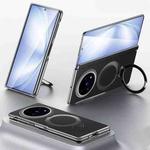 For vivo X Fold5 SULADA Top Grain Leather MagSafe Magnetic Holder Phone Case(Black)