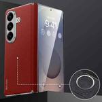For Samsung Galaxy Z Fold7 5G SULADA Frameless Top Layer Cowhide Leather PC Phone Case(Red)