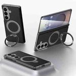 For Samsung Galaxy Z Fold7 5G SULADA Kevlar Texture MagSafe Magnetic Holder Phone Case(Black)