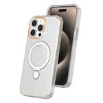 For iPhone 15 Pro Max Colorful 2 in 1 MagSafe Ring Holder Phone Case(Transparent)