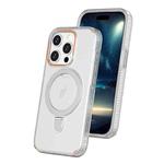 For iPhone 15 Pro Colorful 2 in 1 MagSafe Ring Holder Phone Case(Transparent)