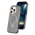 For iPhone 15 Pro Colorful 2 in 1 MagSafe Ring Holder Phone Case(Transparent Black)