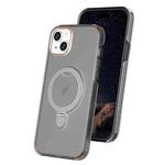 For iPhone 15 Plus Colorful 2 in 1 MagSafe Ring Holder Phone Case(Transparent Black)