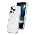 For iPhone 16 Pro Colorful 2 in 1 MagSafe Ring Holder Phone Case(Transparent)