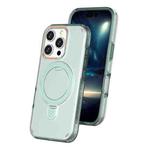 For iPhone 16 Pro Colorful 2 in 1 MagSafe Ring Holder Phone Case(Mint Green)