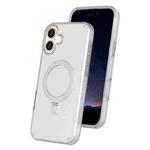 For iPhone 16 Plus Colorful 2 in 1 MagSafe Ring Holder Phone Case(Transparent)