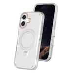 For iPhone 16 Colorful 2 in 1 MagSafe Ring Holder Phone Case(Transparent)