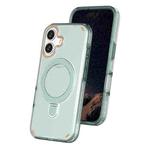 For iPhone 16 Colorful 2 in 1 MagSafe Ring Holder Phone Case(Mint Green)